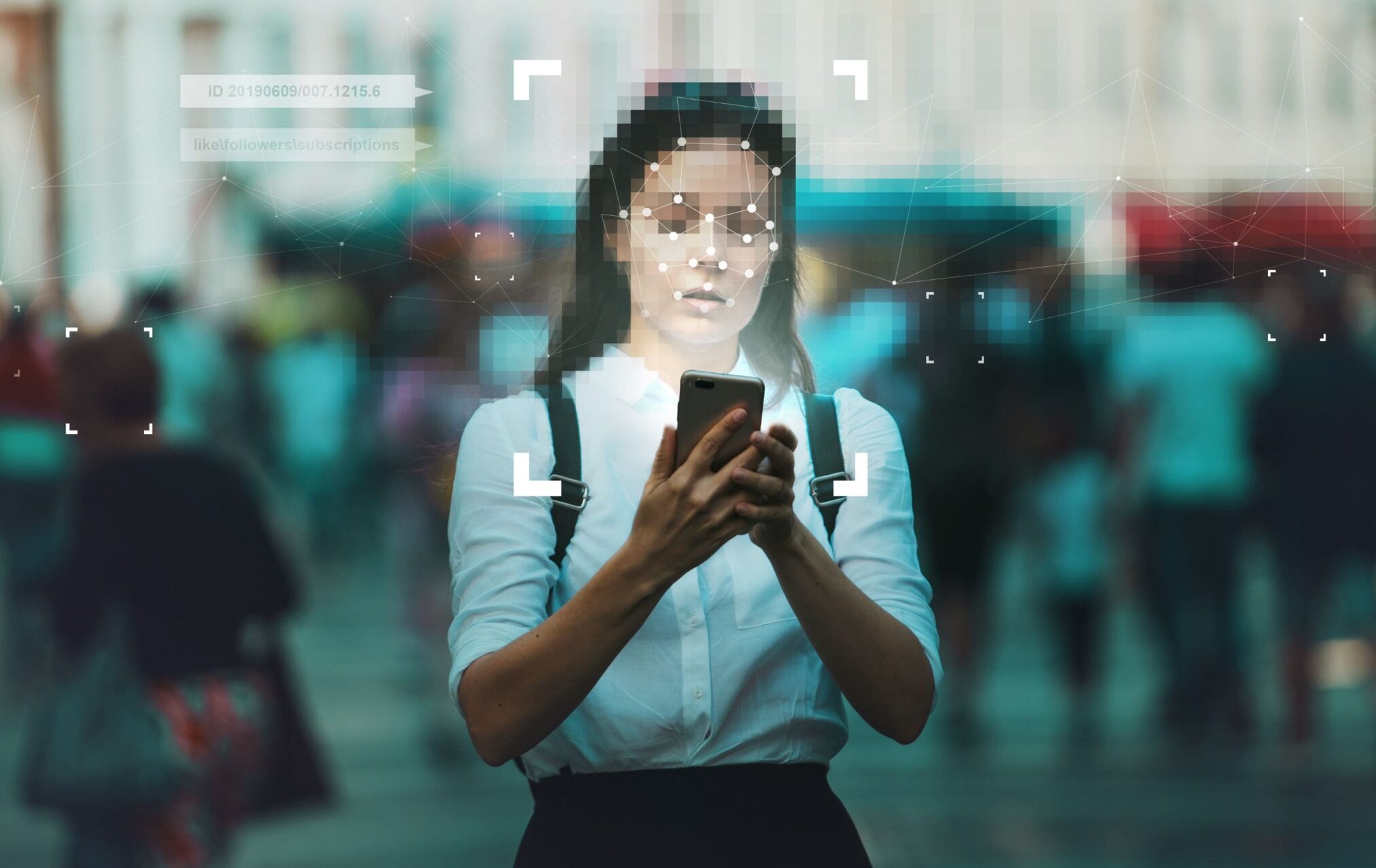 A picture of woman looking at her phone