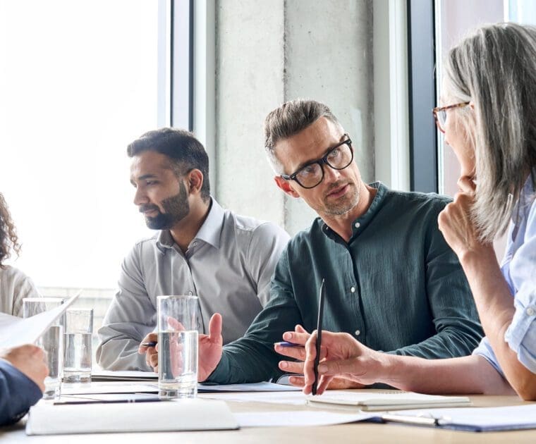 Team meeting in a office