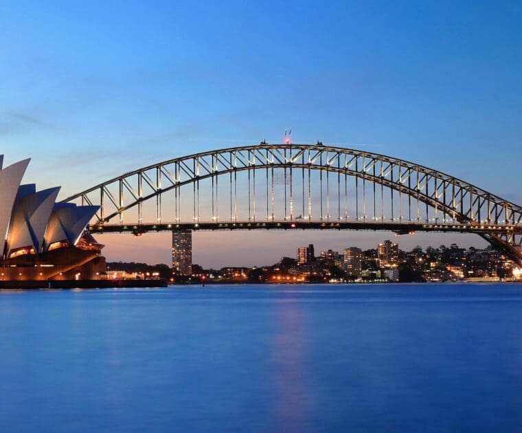 The Sydney Opera House and Sydney Harbour Bridge