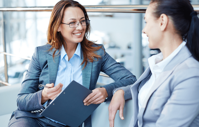 Two women having conversation