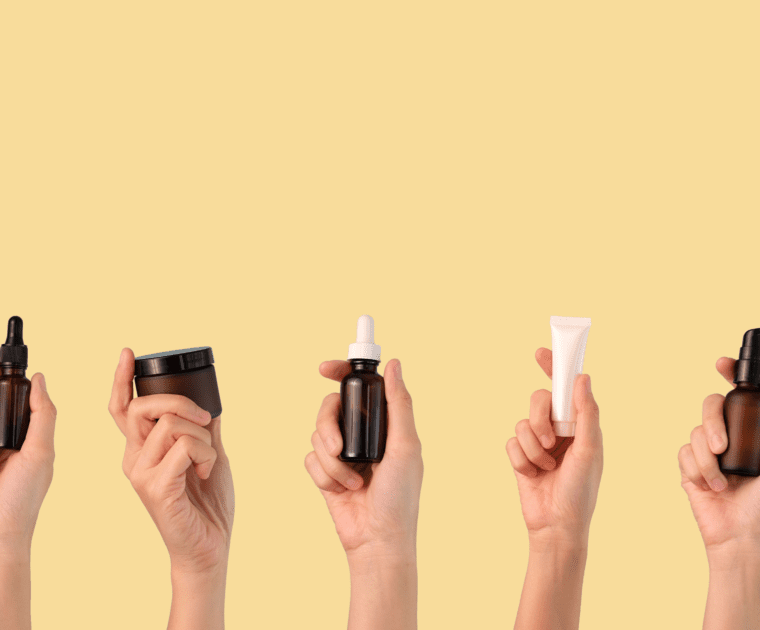 Cosmetic products photoshoot