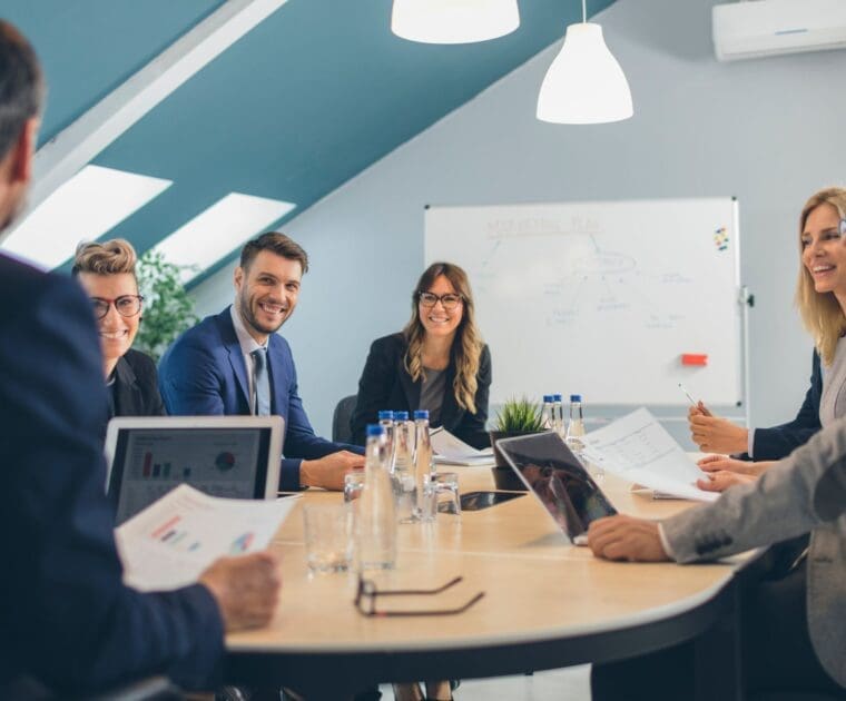 Business professionals collaborating