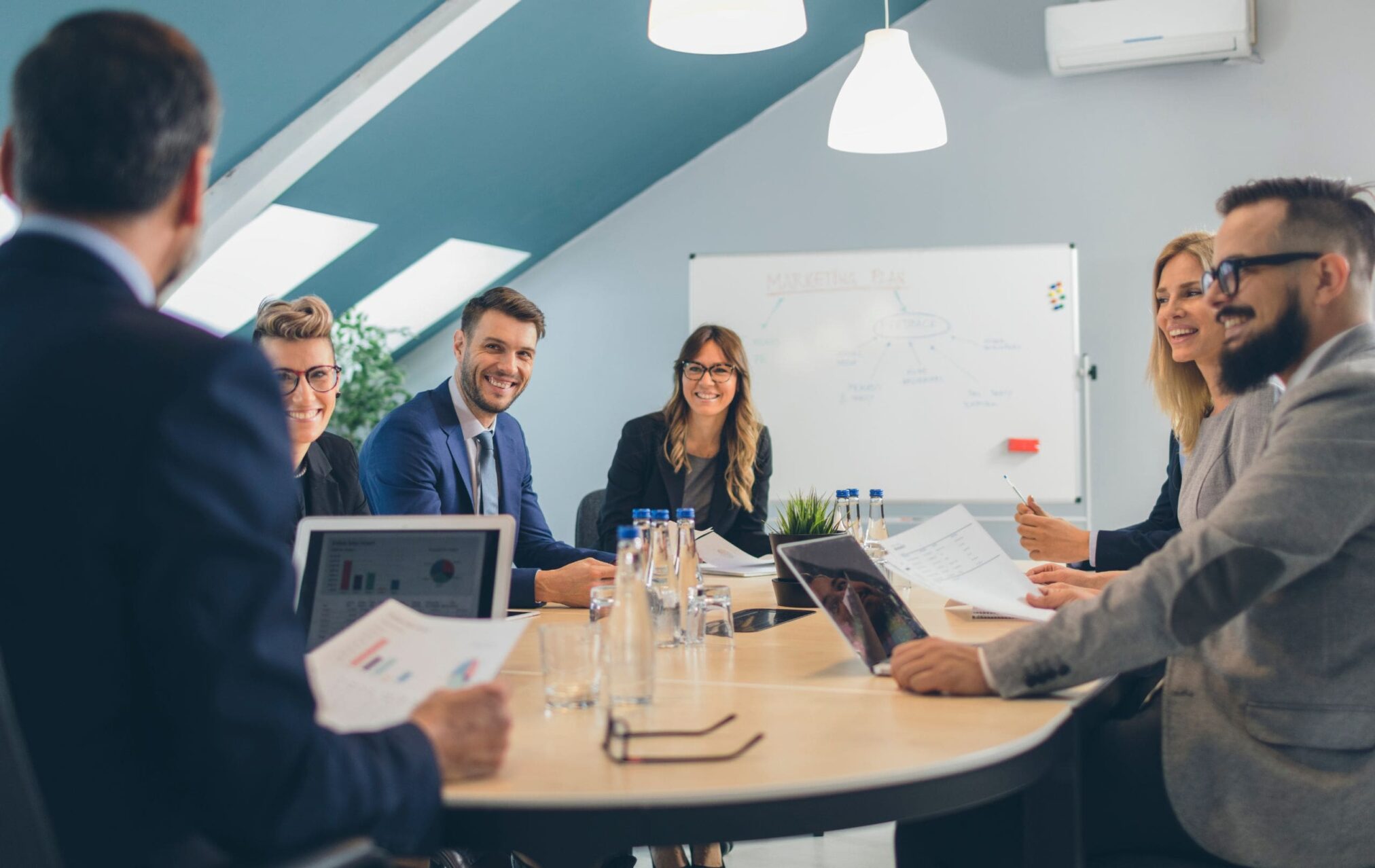 Business professionals collaborating